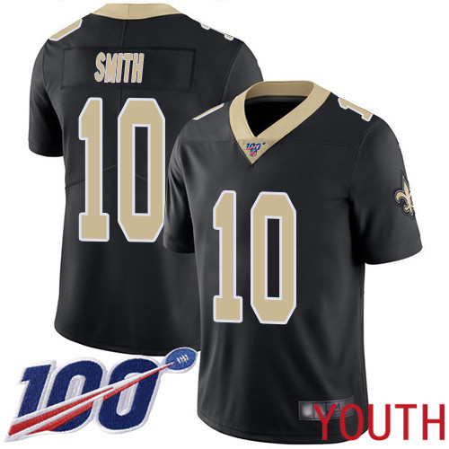 New Orleans Saints Limited Black Youth Tre Quan Smith Home Jersey NFL Football #10 100th Season Vapor Untouchable Jersey->youth nfl jersey->Youth Jersey